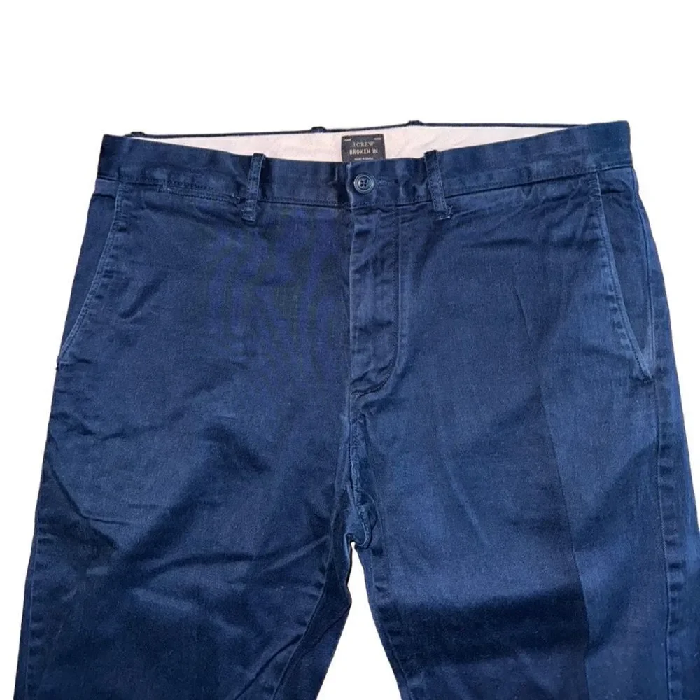 J. Crew Men's Navy Blue Broken In Chino Pants - Size 33x32